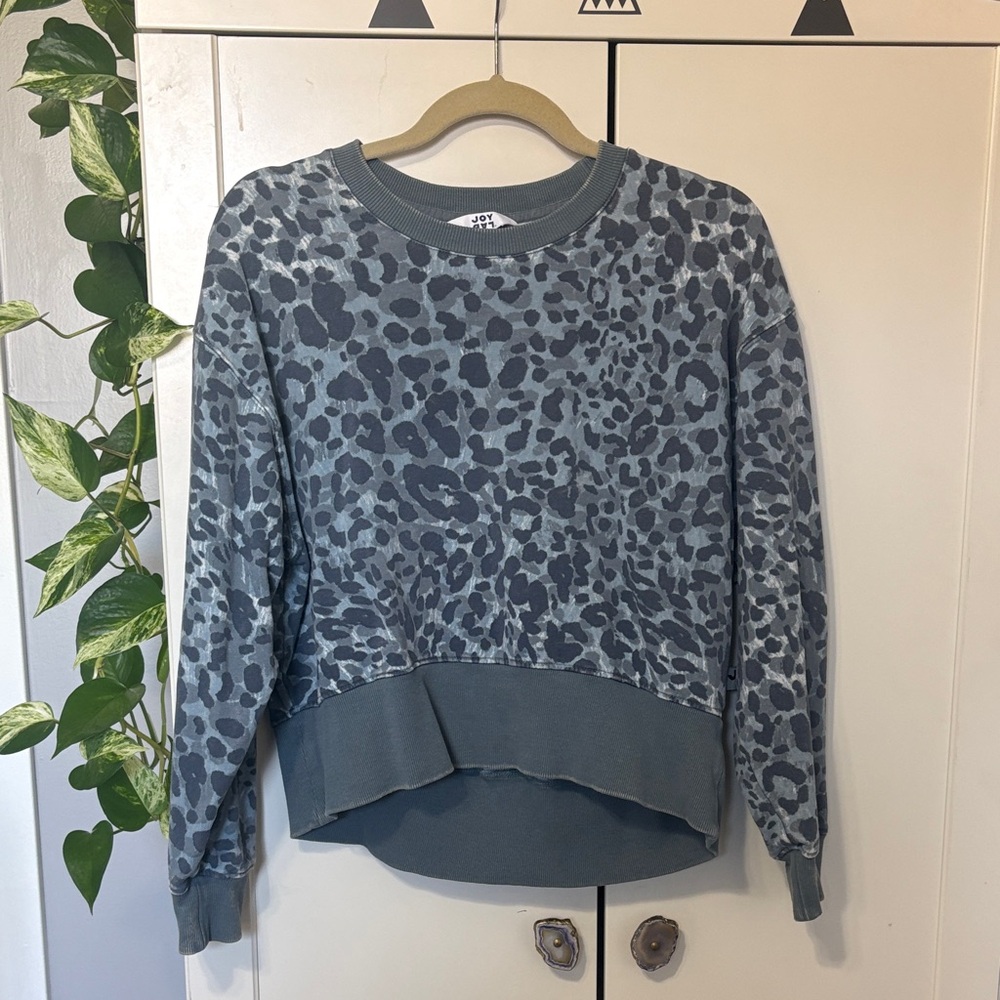 JoyLab Dusty Blue Crewneck Sweatshirt with Navy Logo